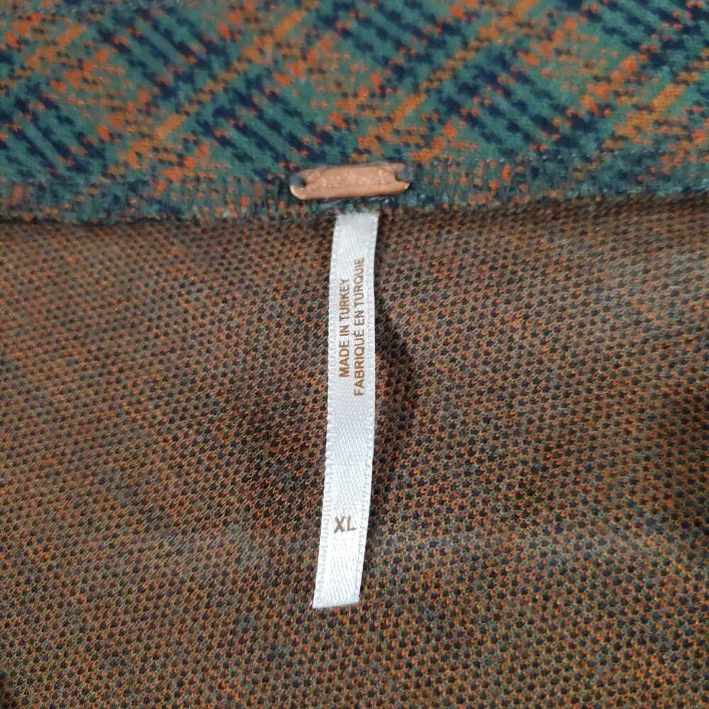 Free People Plaid Pull-On A-Line Mini Skirt Size XL Academia Preppy Ivy School